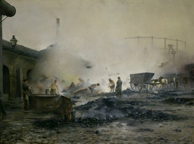 The Gas Factory at Courcelles, 1884 by Ernest Jean Delahaye